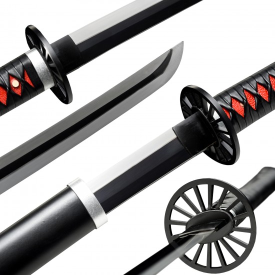 Demon Slayer Tanjiro Sword Katana Handmade Real Metal Tanjiro Sword from Demon Slayer Hanbon Forge